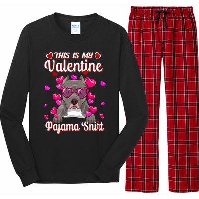 This Is My Valentine Pajama Gift Pitbull Lovers Cute Gift Long Sleeve Pajama Set