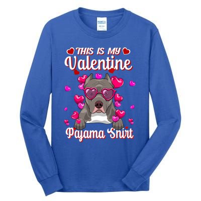 This Is My Valentine Pajama Gift Pitbull Lovers Cute Gift Tall Long Sleeve T-Shirt