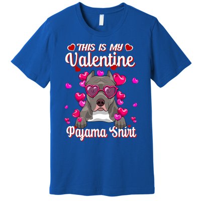 This Is My Valentine Pajama Gift Pitbull Lovers Cute Gift Premium T-Shirt