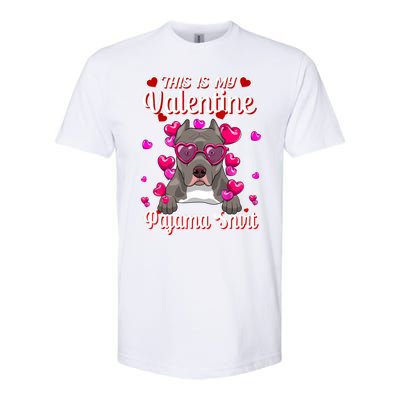 This Is My Valentine Pajama Gift Pitbull Lovers Cute Gift Softstyle CVC T-Shirt