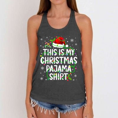 This Is My Christmas Pajamas Women's Knotted Racerback Tank