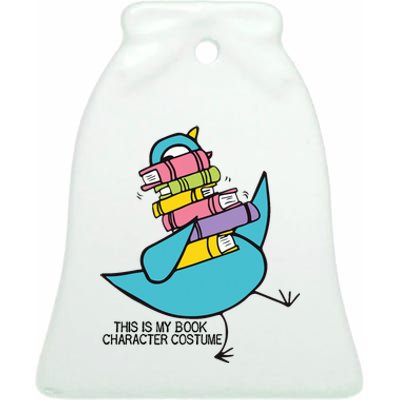 This Is My Book Character Costume Funny Pigeon Reading Trending Design Ceramic Bell Ornament