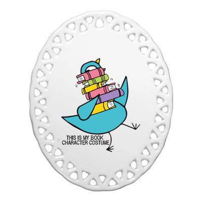 This Is My Book Character Costume Funny Pigeon Reading Trending Design Ceramic Oval Ornament