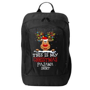 This Is My Christmas Pajama Funny Christmas Reindeer City Backpack