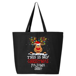 This Is My Christmas Pajama Funny Christmas Reindeer 25L Jumbo Tote