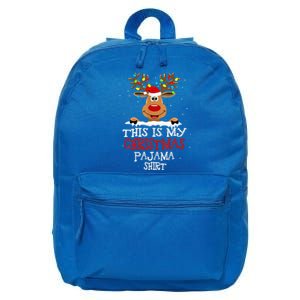 This Is My Christmas Pajama Funny Christmas Reindeer 16 in Basic Backpack