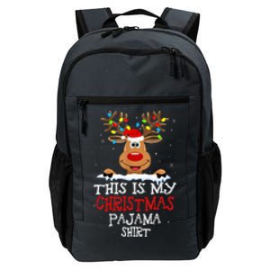 This Is My Christmas Pajama Funny Christmas Reindeer Daily Commute Backpack