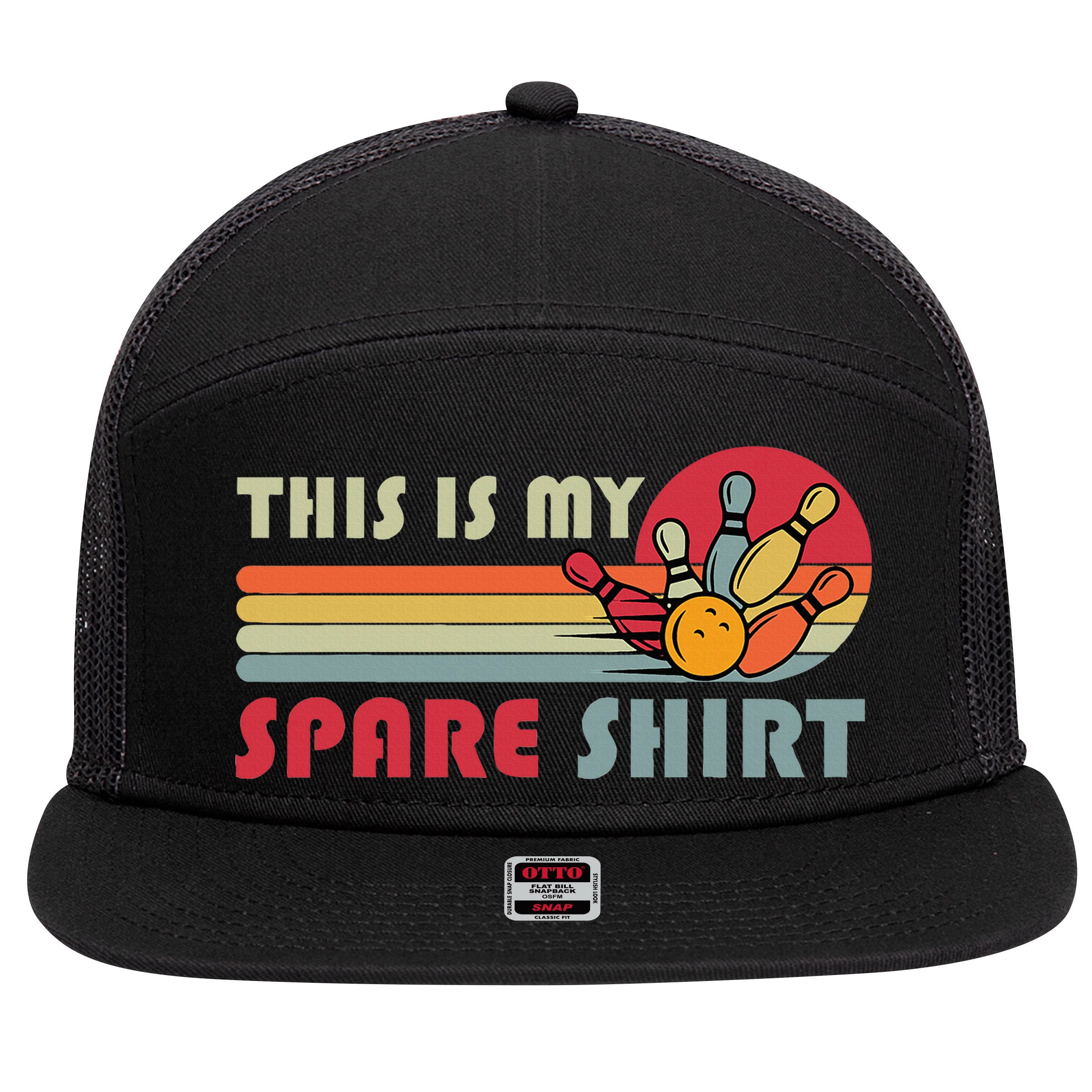 This Is My Spare Bowling Bowler Funny Team 7 Panel Mesh Trucker Snapback Hat