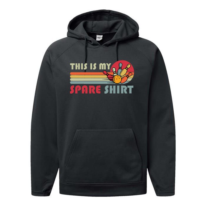 This Is My Spare Bowling Bowler Funny Team Performance Fleece Hoodie