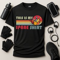 This Is My Spare Bowling Bowler Funny Team Cooling Performance Crew T-Shirt