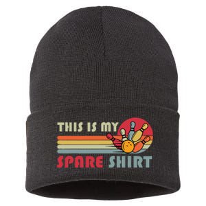 This Is My Spare Bowling Bowler Funny Team Sustainable Knit Beanie