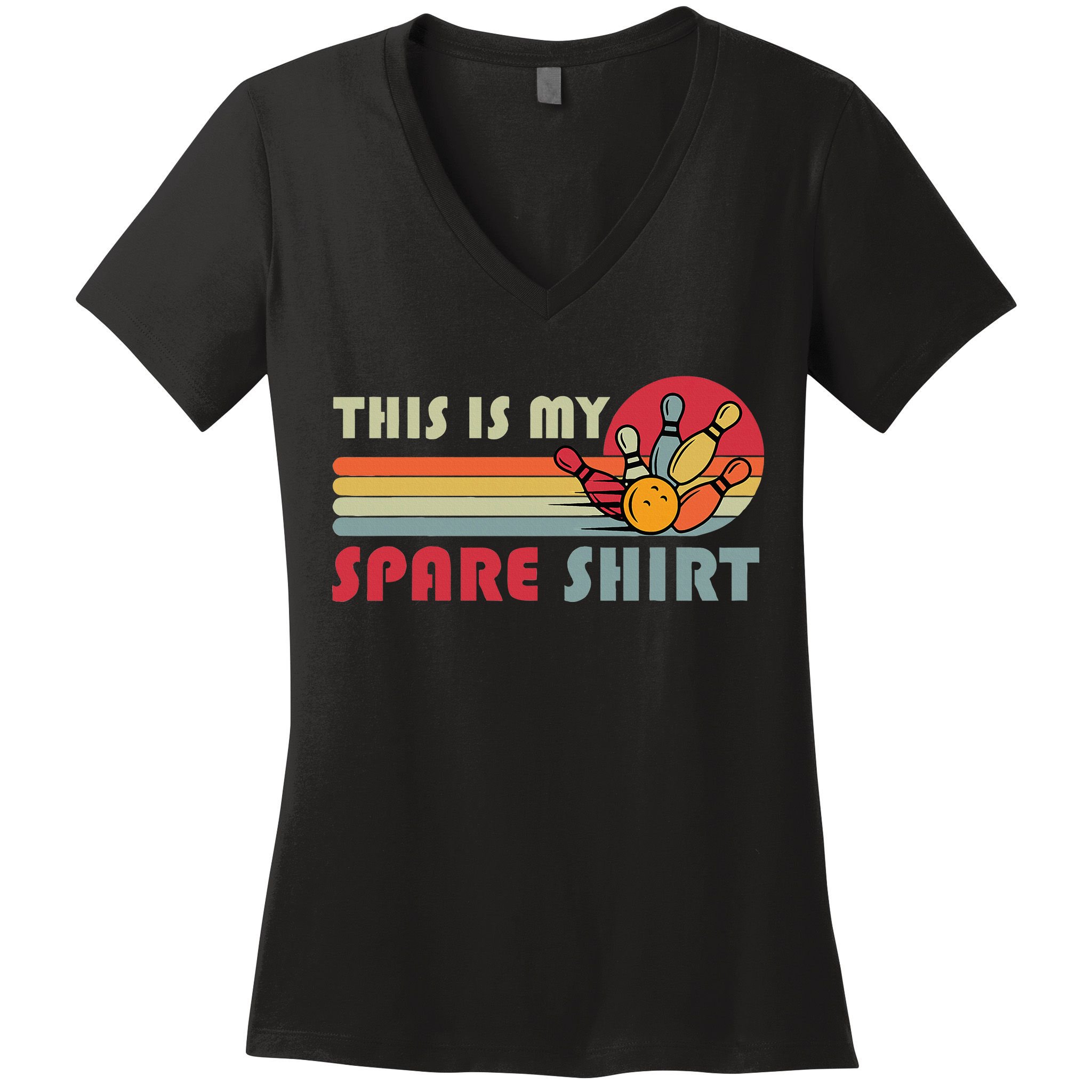 This Is My Spare Bowling Bowler Funny Team Women's V-Neck T-Shirt