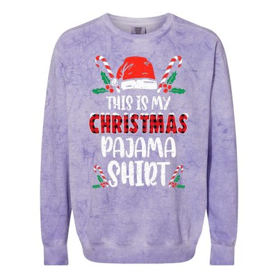 This Is My Christmas Pajama Funny Xmas PJs Colorblast Crewneck Sweatshirt