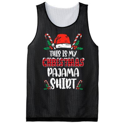 This Is My Christmas Pajama Funny Xmas PJs Mesh Reversible Basketball Jersey Tank