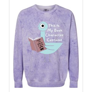 This Is My Book Character Costume Funny Pigeon Reading Colorblast Crewneck Sweatshirt