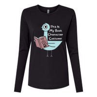 This Is My Book Character Costume Funny Pigeon Reading Womens Cotton Relaxed Long Sleeve T-Shirt