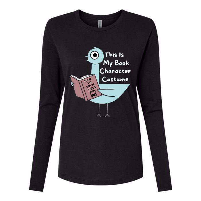 This Is My Book Character Costume Funny Pigeon Reading Womens Cotton Relaxed Long Sleeve T-Shirt