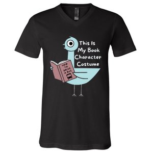 This Is My Book Character Costume Funny Pigeon Reading V-Neck T-Shirt