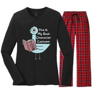 This Is My Book Character Costume Funny Pigeon Reading Women's Long Sleeve Flannel Pajama Set 