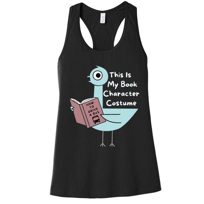 This Is My Book Character Costume Funny Pigeon Reading Women's Racerback Tank