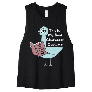 This Is My Book Character Costume Funny Pigeon Reading Women's Racerback Cropped Tank