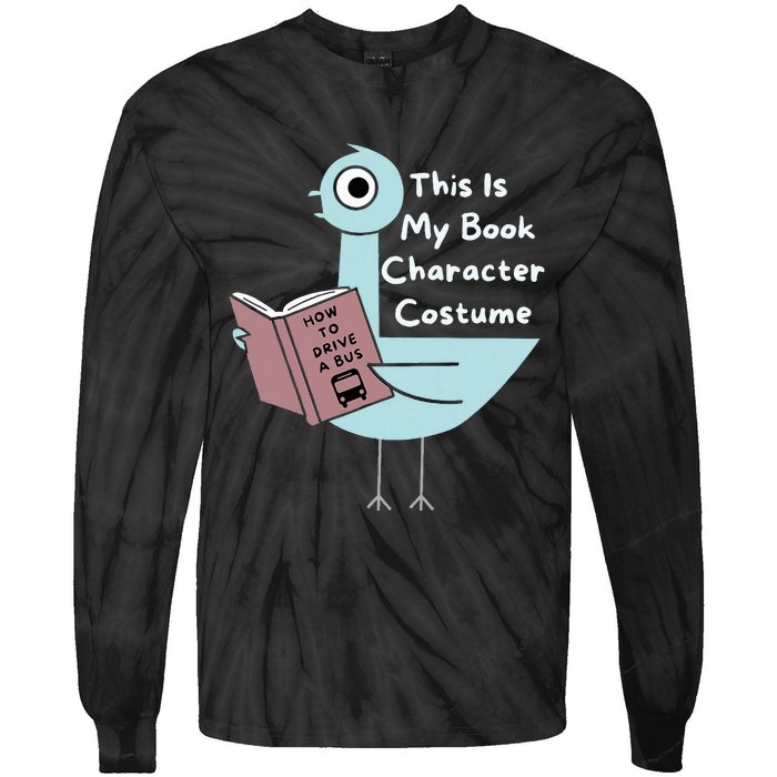 This Is My Book Character Costume Funny Pigeon Reading Tie-Dye Long Sleeve Shirt