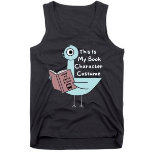 This Is My Book Character Costume Funny Pigeon Reading Tank Top