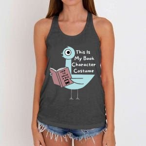 This Is My Book Character Costume Funny Pigeon Reading Women's Knotted Racerback Tank