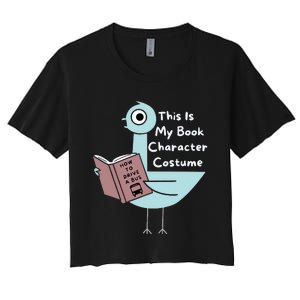 This Is My Book Character Costume Funny Pigeon Reading Women's Crop Top Tee