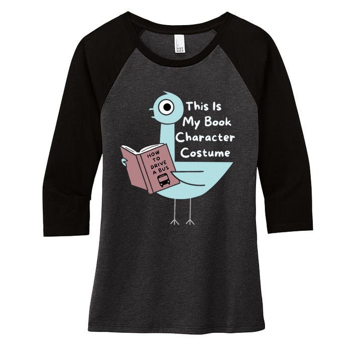 This Is My Book Character Costume Funny Pigeon Reading Women's Tri-Blend 3/4-Sleeve Raglan Shirt