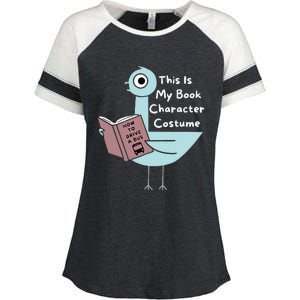 This Is My Book Character Costume Funny Pigeon Reading Enza Ladies Jersey Colorblock Tee