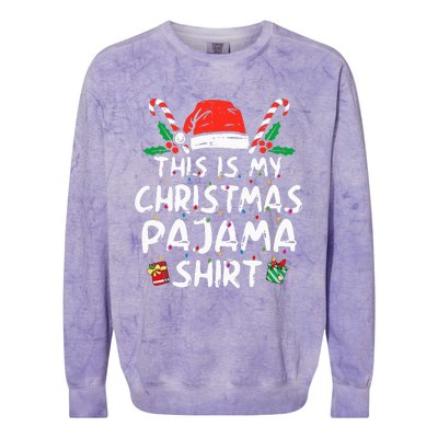 This Is My Christmas Pajama Funny Xmas PJs  Colorblast Crewneck Sweatshirt