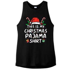 This Is My Christmas Pajama Funny Xmas PJs  Ladies PosiCharge Tri-Blend Wicking Tank