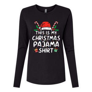 This Is My Christmas Pajama Funny Xmas PJs  Womens Cotton Relaxed Long Sleeve T-Shirt