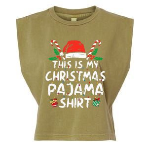 This Is My Christmas Pajama Funny Xmas PJs  Garment-Dyed Women's Muscle Tee