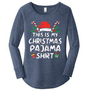 This Is My Christmas Pajama Funny Xmas PJs  Women's Perfect Tri Tunic Long Sleeve Shirt