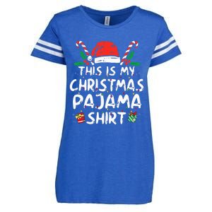 This Is My Christmas Pajama Funny Xmas PJs  Enza Ladies Jersey Football T-Shirt