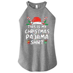 This Is My Christmas Pajama Funny Xmas PJs  Women's Perfect Tri Rocker Tank