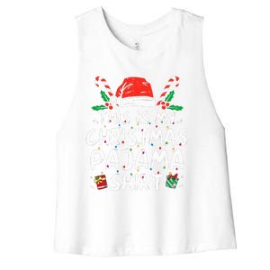 This Is My Christmas Pajama Funny Xmas PJs  Women's Racerback Cropped Tank