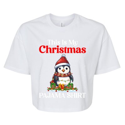 This Is My Christmas Pajama Xmas Santa Penguin Christmas Funny Gift Bella+Canvas Jersey Crop Tee