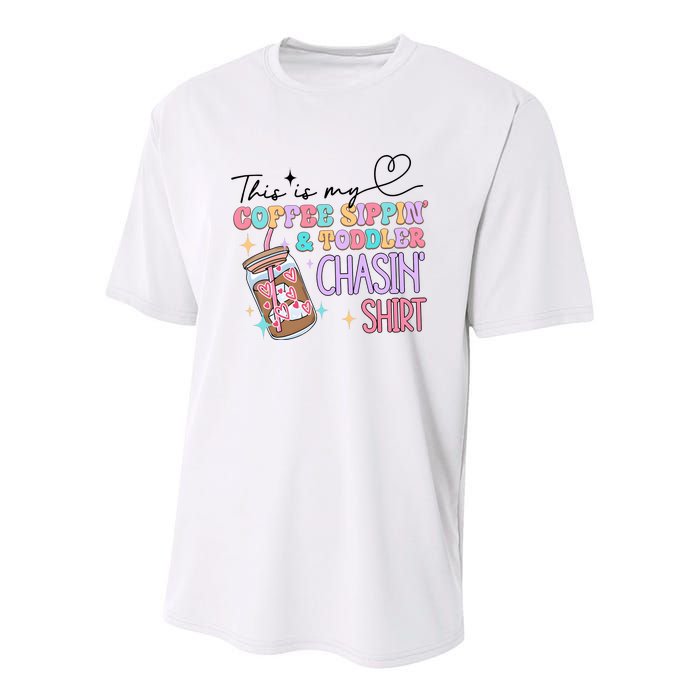 This Is My Coffee Sippin & Chasin Youth Performance Sprint T-Shirt