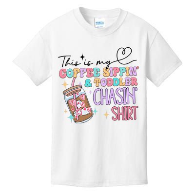 This Is My Coffee Sippin & Chasin Kids T-Shirt