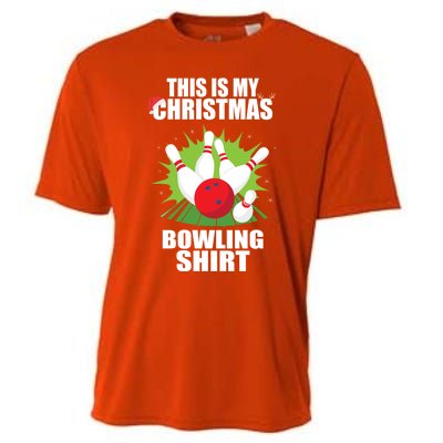 This Is My Christmas Bowling Xmas Bowling Game Bowler Gift Cooling Performance Crew T-Shirt