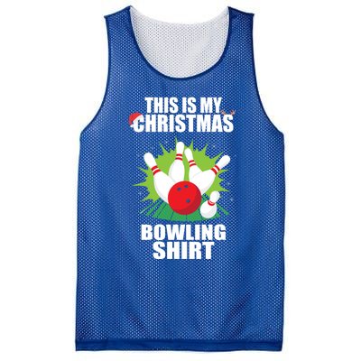 This Is My Christmas Bowling Xmas Bowling Game Bowler Gift Mesh Reversible Basketball Jersey Tank