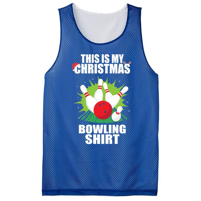 This Is My Christmas Bowling Xmas Bowling Game Bowler Gift Mesh Reversible Basketball Jersey Tank