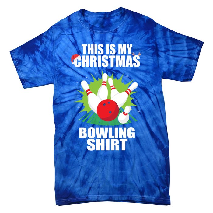 This Is My Christmas Bowling Xmas Bowling Game Bowler Gift Tie-Dye T-Shirt