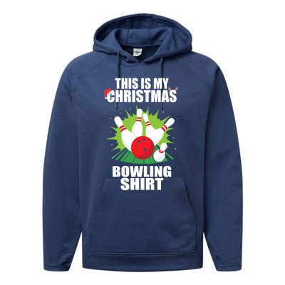 This Is My Christmas Bowling Xmas Bowling Game Bowler Gift Performance Fleece Hoodie