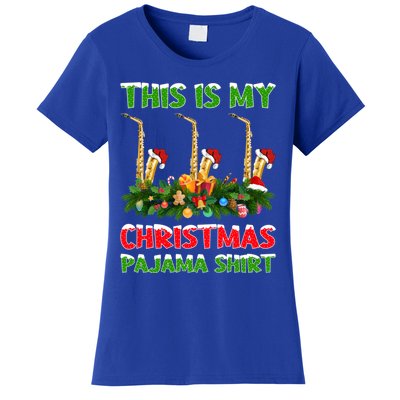 This Is My Christmas Pajamas Musical Saxophone Christmas Gift Women's T-Shirt