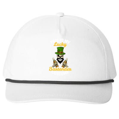 This Is My Lucky Bartender Costume Funny St Patrick's Day Cute Gift Snapback Five-Panel Rope Hat