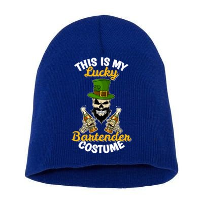 This Is My Lucky Bartender Costume Funny St Patrick's Day Cute Gift Short Acrylic Beanie